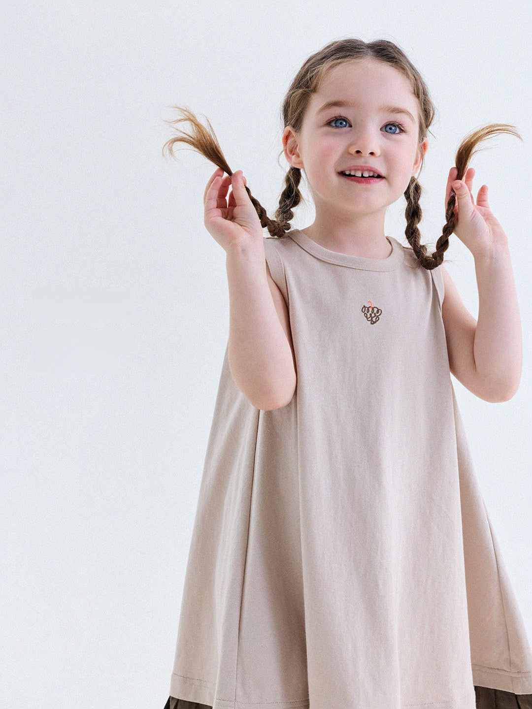 Vestido sin mangas con volantes en el dobladillo de colores para niños【mh0013764】