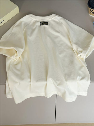 Textured Abstract Tee 英字プリント 半袖Tシャツ【mh0012942】 snidols 半袖Tシャツ