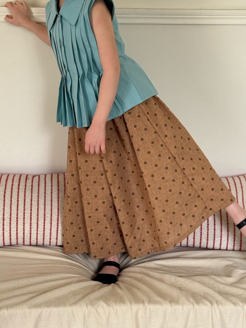 Textured Cotton Linen Culottes ドット シンプル ロングガウチョパンツ【mh0012822】 Chengle ロングパンツ・スウェットパンツ