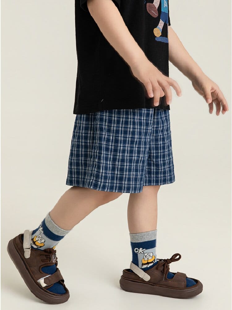 Textured Cotton Shorts ストライプ チェック ショートパンツ【mh0012728】 YoehYaul ハーフパンツ・ショートパンツ