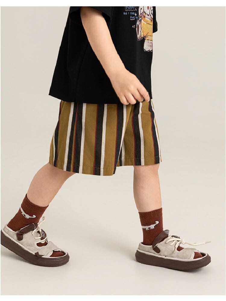 Textured Cotton Shorts ストライプ チェック ショートパンツ【mh0012728】 YoehYaul ハーフパンツ・ショートパンツ