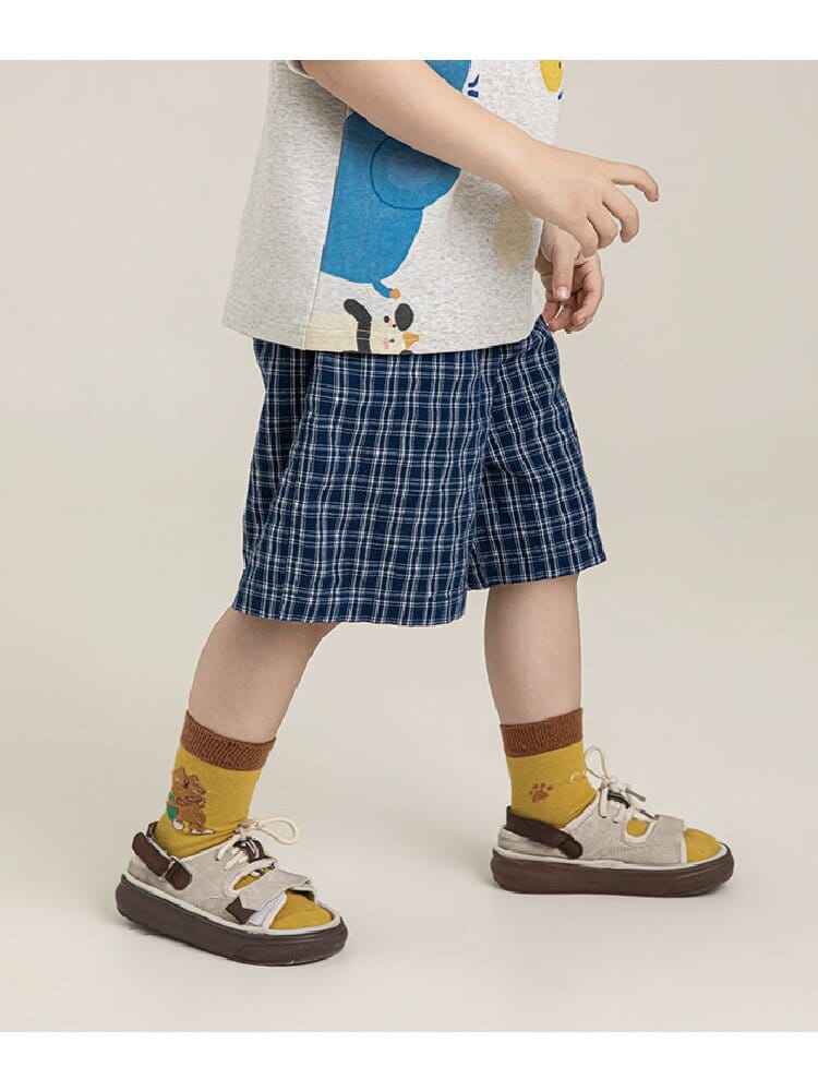 Textured Cotton Shorts ストライプ チェック ショートパンツ【mh0012728】 YoehYaul ハーフパンツ・ショートパンツ