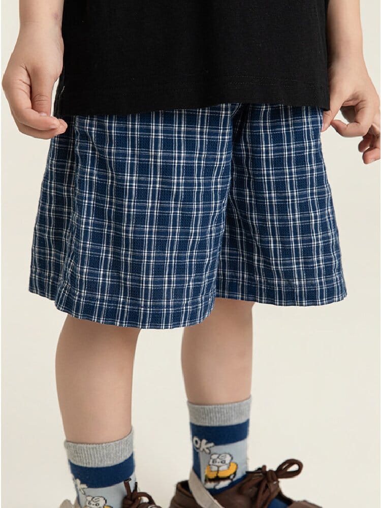 Textured Cotton Shorts ストライプ チェック ショートパンツ【mh0012728】 YoehYaul ハーフパンツ・ショートパンツ