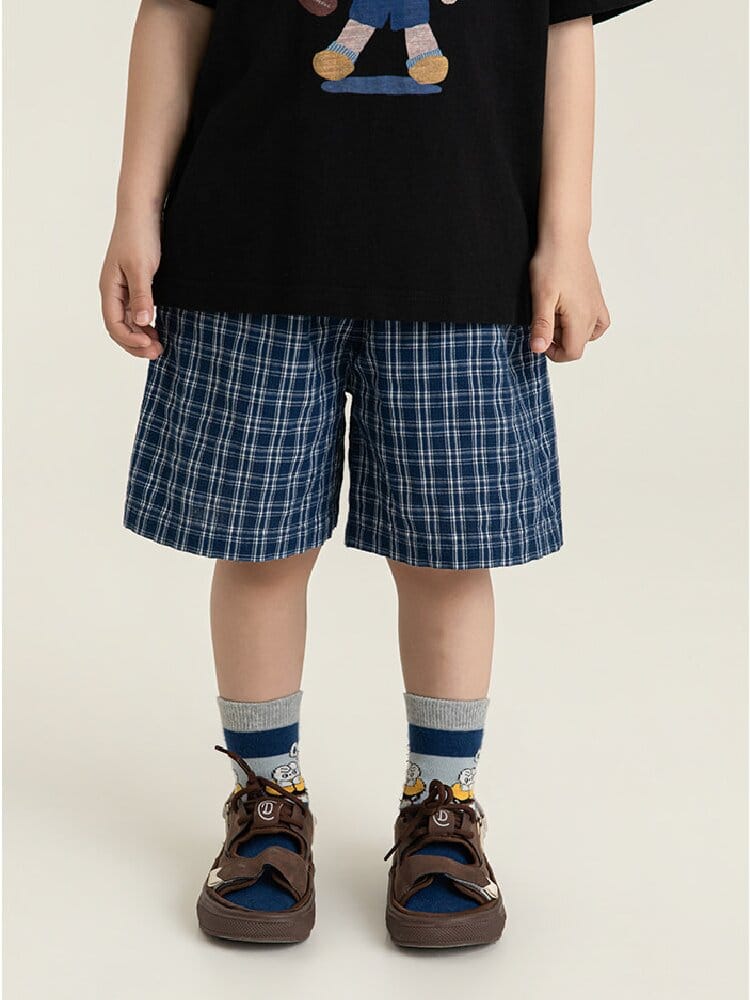 Textured Cotton Shorts ストライプ チェック ショートパンツ【mh0012728】 YoehYaul ハーフパンツ・ショートパンツ