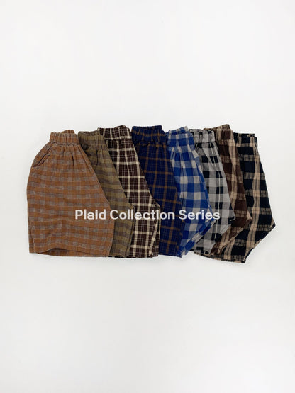 Textured Loose Fit Short Pants ブロックチェック ハーフパンツ【mh0012841】 Gikv king ハーフパンツ・ショートパンツ