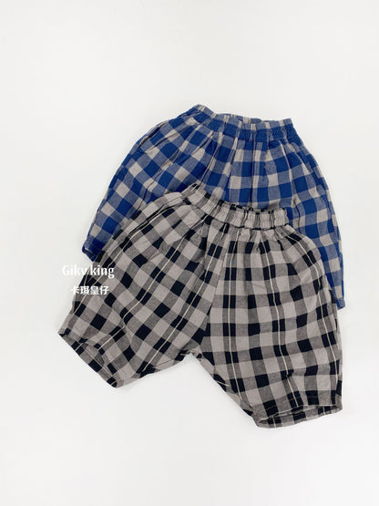 Textured Loose Fit Short Pants ブロックチェック ハーフパンツ【mh0012841】 Gikv king ハーフパンツ・ショートパンツ
