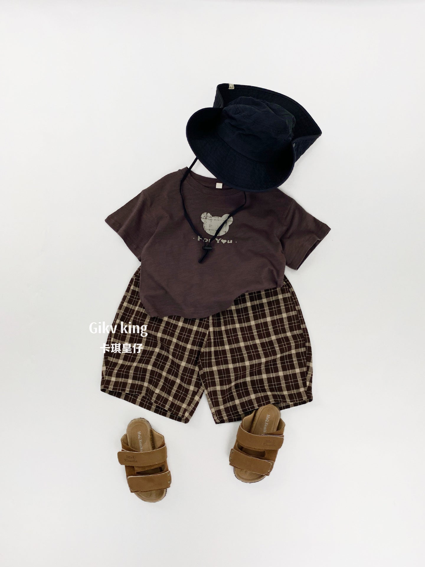 Textured Loose Fit Short Pants ブロックチェック ハーフパンツ【mh0012841】 Gikv king ハーフパンツ・ショートパンツ