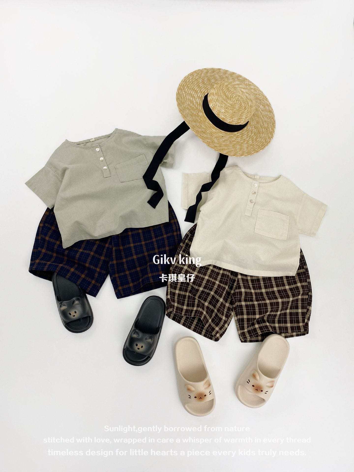 Textured Loose Fit Short Pants ブロックチェック ハーフパンツ【mh0012841】 Gikv king ハーフパンツ・ショートパンツ
