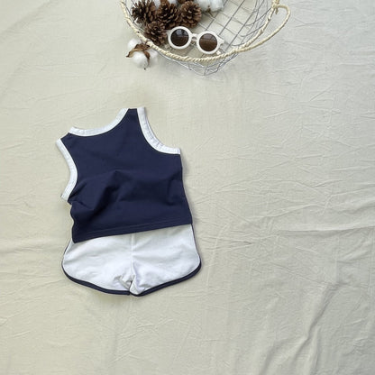 Thin Summer Casual Vest Shorts Set カジュアル セットアップ タンク ショートパンツ【mh0012298】 yi nian ni