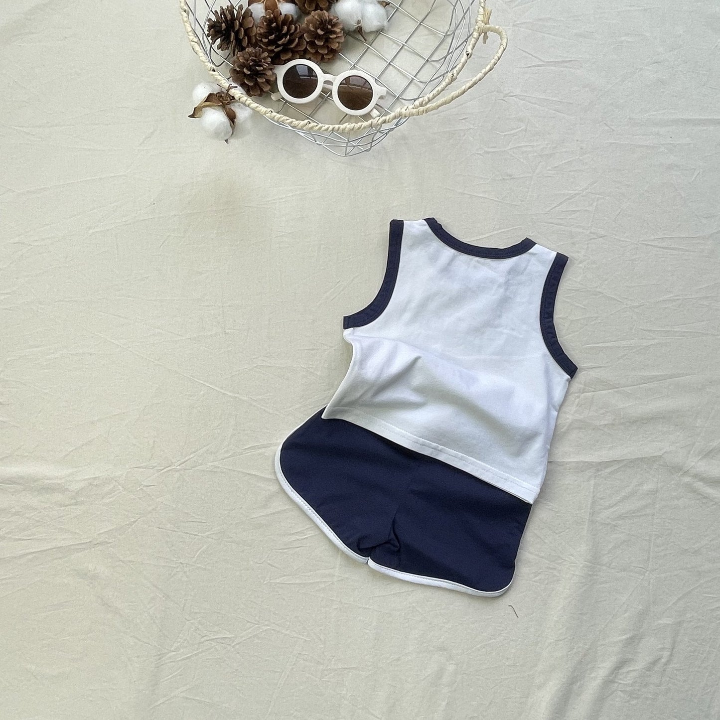 Thin Summer Casual Vest Shorts Set カジュアル セットアップ タンク ショートパンツ【mh0012298】 yi nian ni
