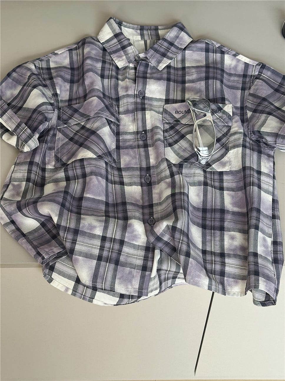 Tie-Dye Check Shirt タイダイ チェック 半袖シャツ【mh0012965】 snidols 半袖シャツ・ブラウス