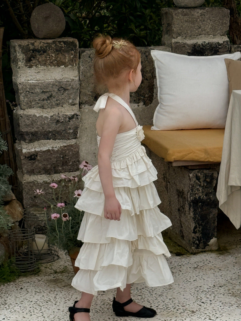 Tiered Halterneck Sun Dress フラワーモチーフ ノースリーブワンピース【mh0012823】 Chengle ノースリーブワンピース