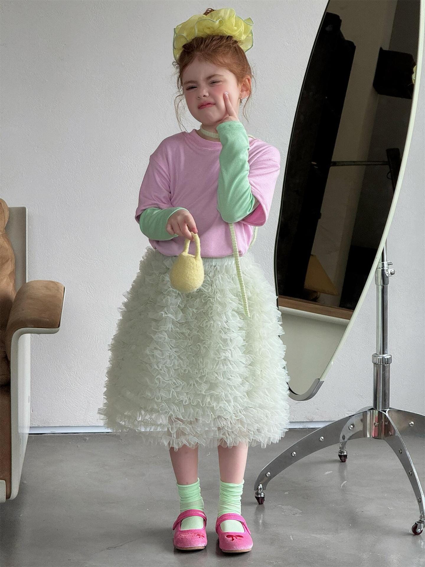 Tiered Mesh Tutu Skirt チュチュ 膝丈スカート【mh0012871】 Jianzidan スカート