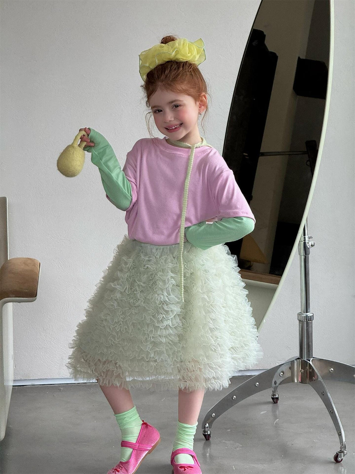 Tiered Mesh Tutu Skirt チュチュ 膝丈スカート【mh0012871】 Jianzidan スカート
