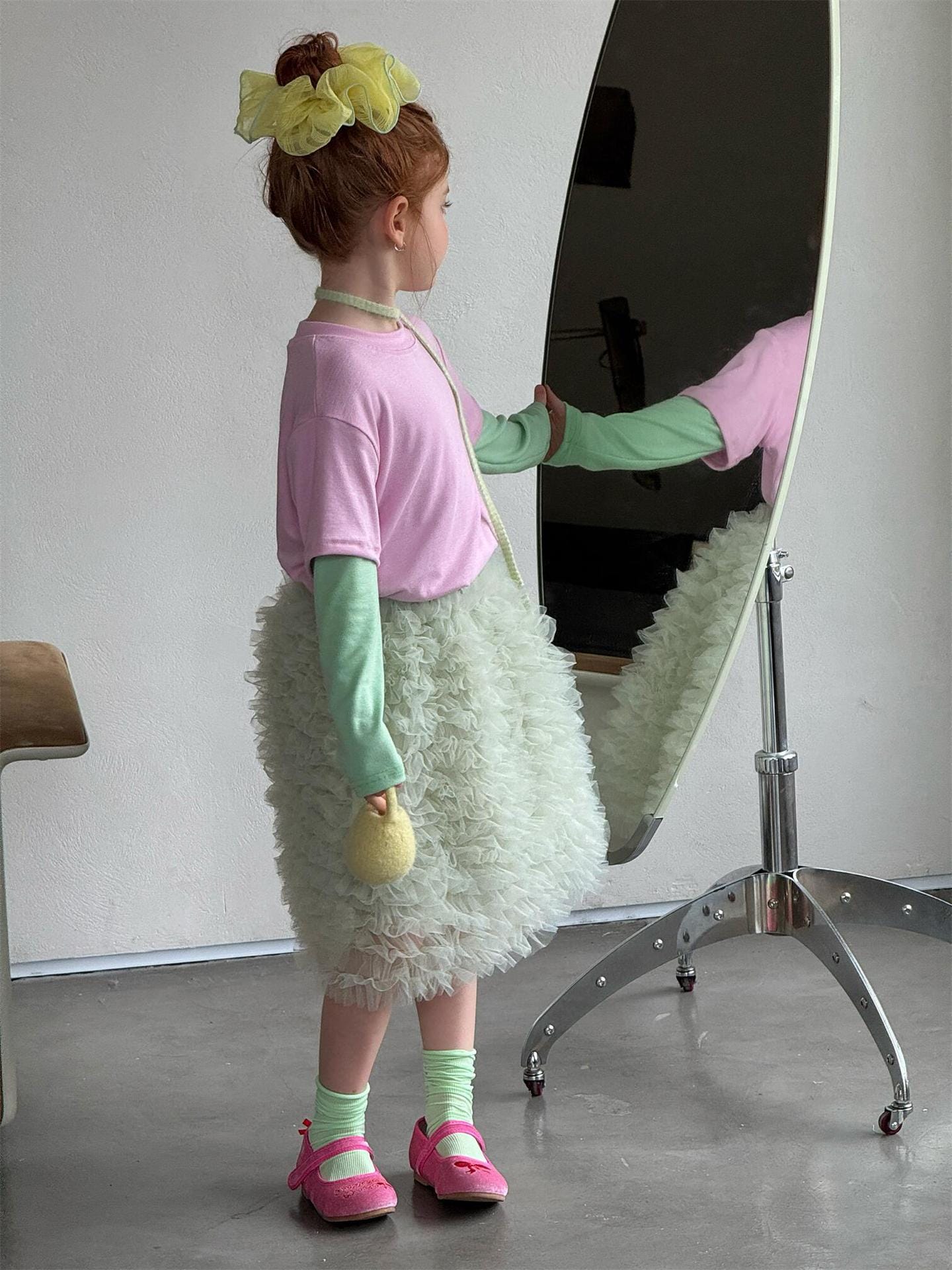 Tiered Mesh Tutu Skirt チュチュ 膝丈スカート【mh0012871】 Jianzidan スカート
