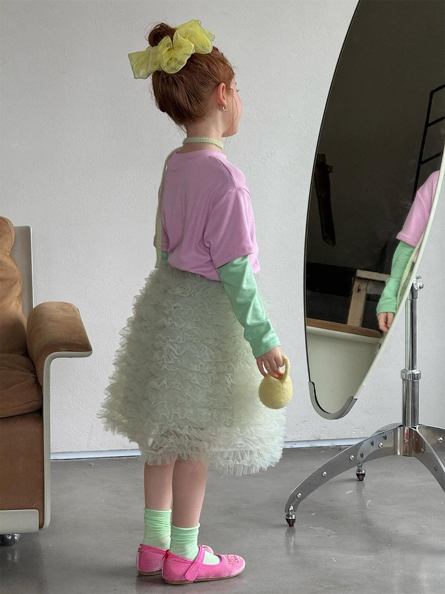 Tiered Mesh Tutu Skirt チュチュ 膝丈スカート【mh0012871】 Jianzidan スカート