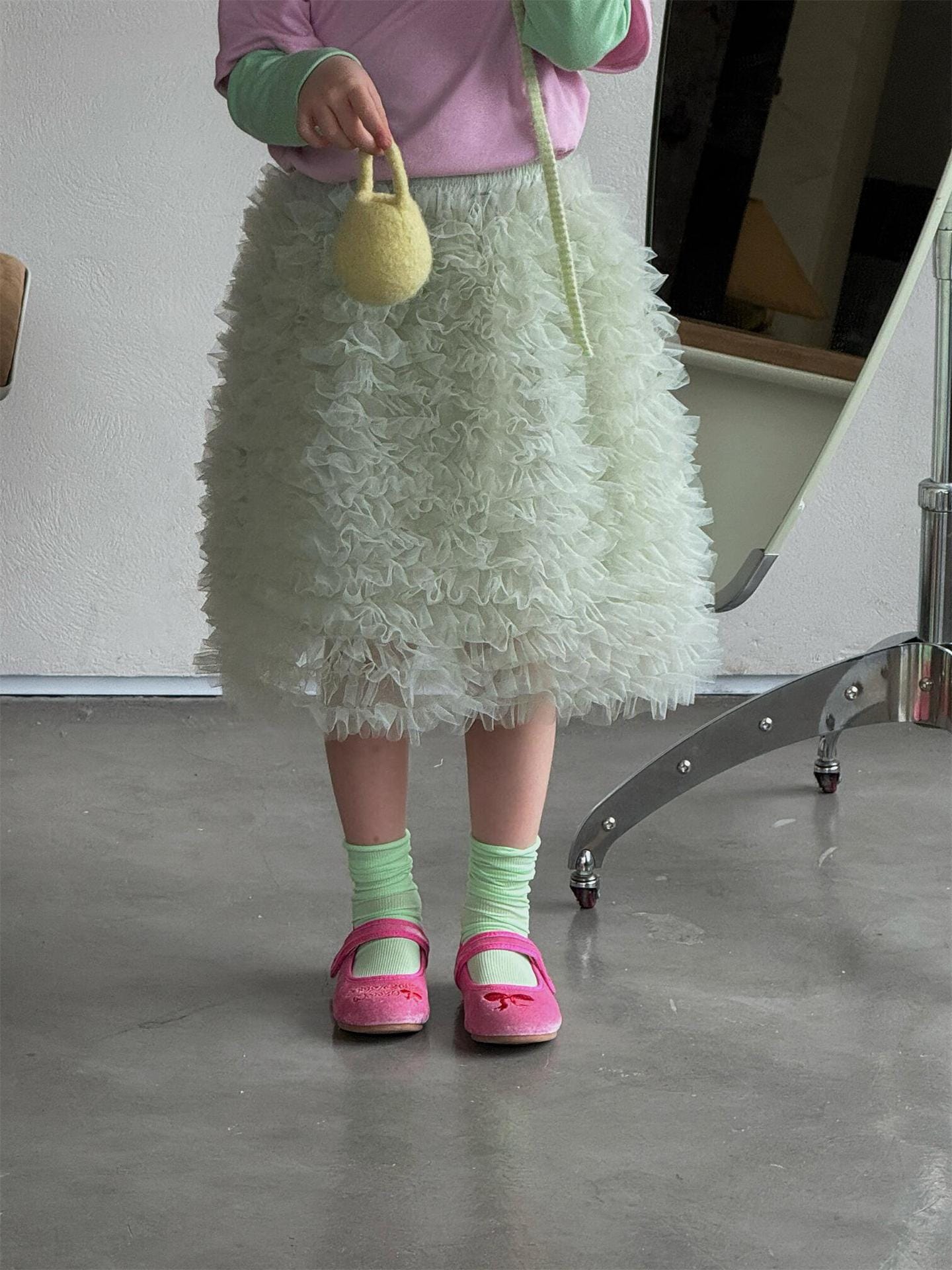 Tiered Mesh Tutu Skirt チュチュ 膝丈スカート【mh0012871】 Jianzidan スカート