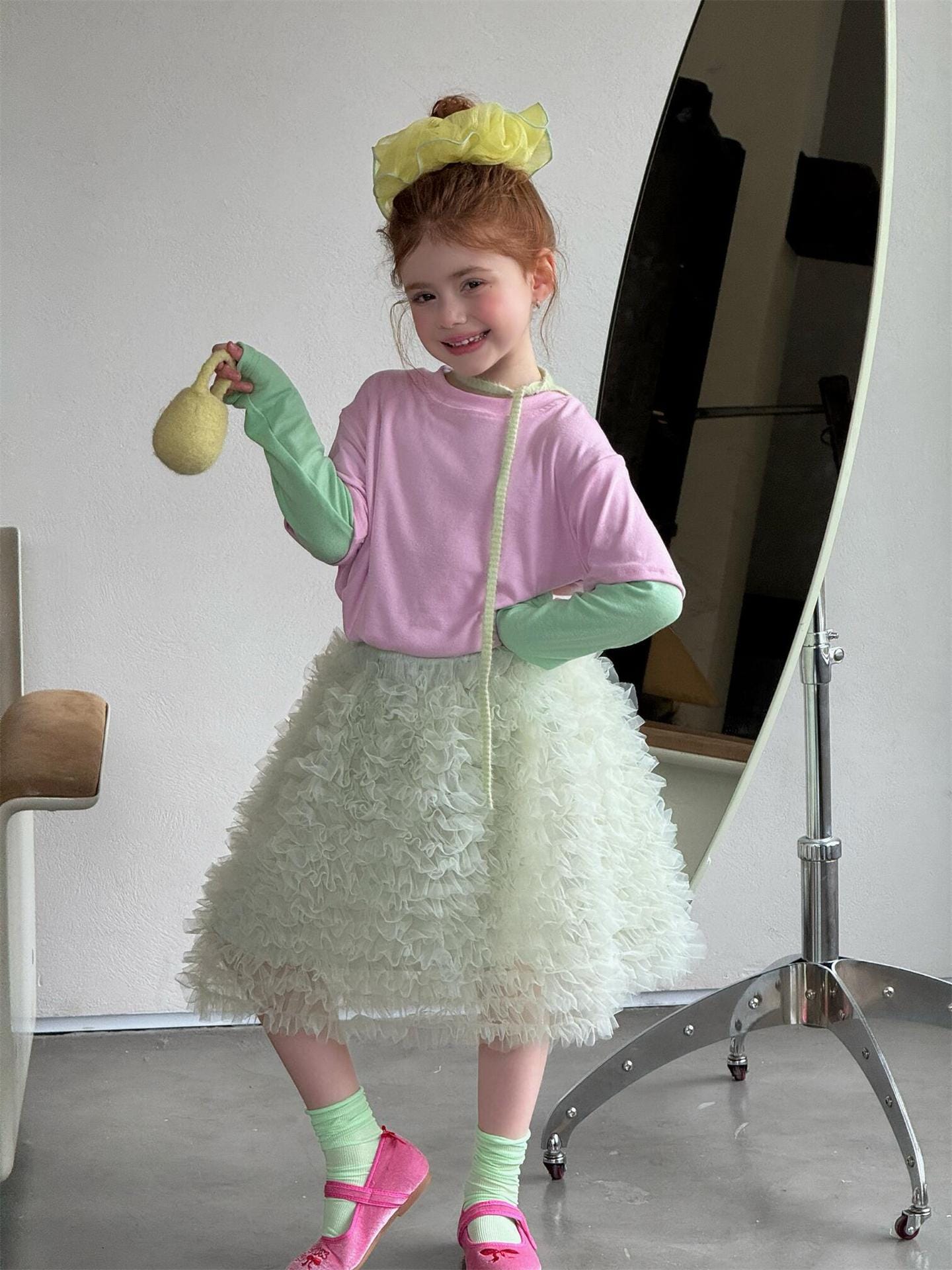 Tiered Mesh Tutu Skirt チュチュ 膝丈スカート【mh0012871】 Jianzidan スカート
