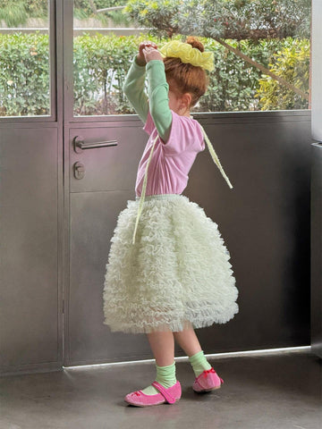 Tiered Mesh Tutu Skirt チュチュ 膝丈スカート【mh0012871】 Jianzidan スカート