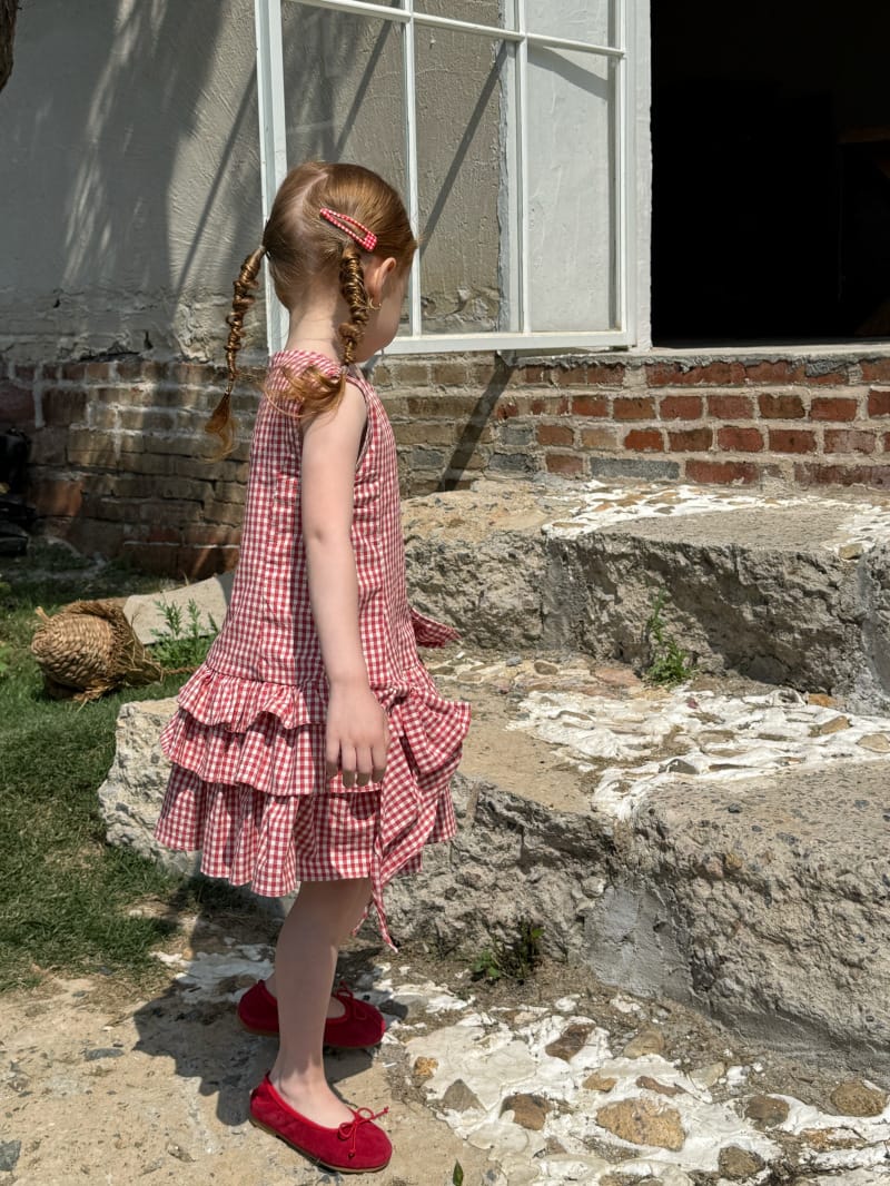 Tiered Ruffle Plaid Sundress ギンガムチェック ノースリーブワンピース【mh0012802】 Chengle ノースリーブワンピース