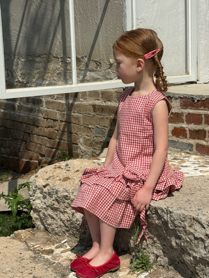 Tiered Ruffle Plaid Sundress ギンガムチェック ノースリーブワンピース【mh0012802】 Chengle ノースリーブワンピース