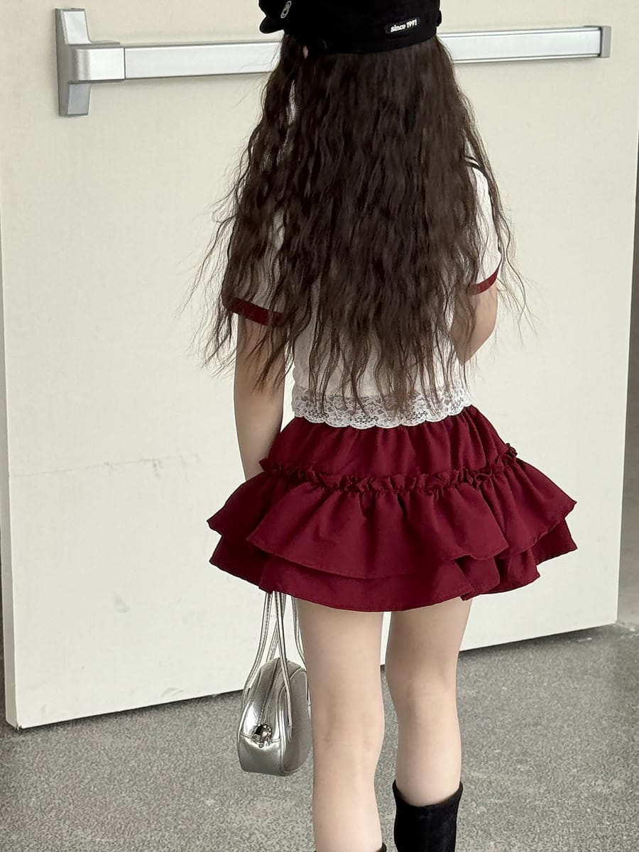 Tiered Sporty Skirt ティアード ミニスカート【mh0013072】 mamahalo kids スカート