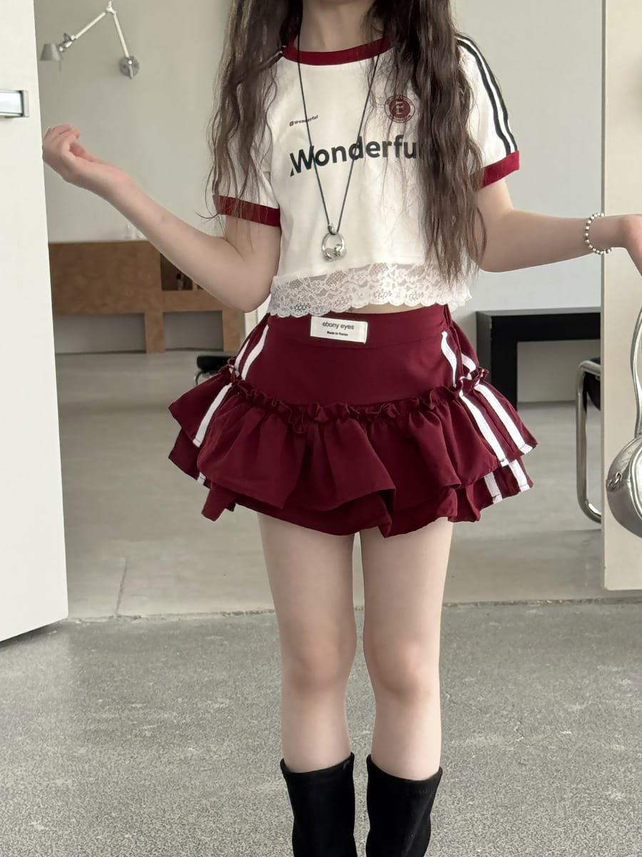 Tiered Sporty Skirt ティアード ミニスカート【mh0013072】 mamahalo kids スカート