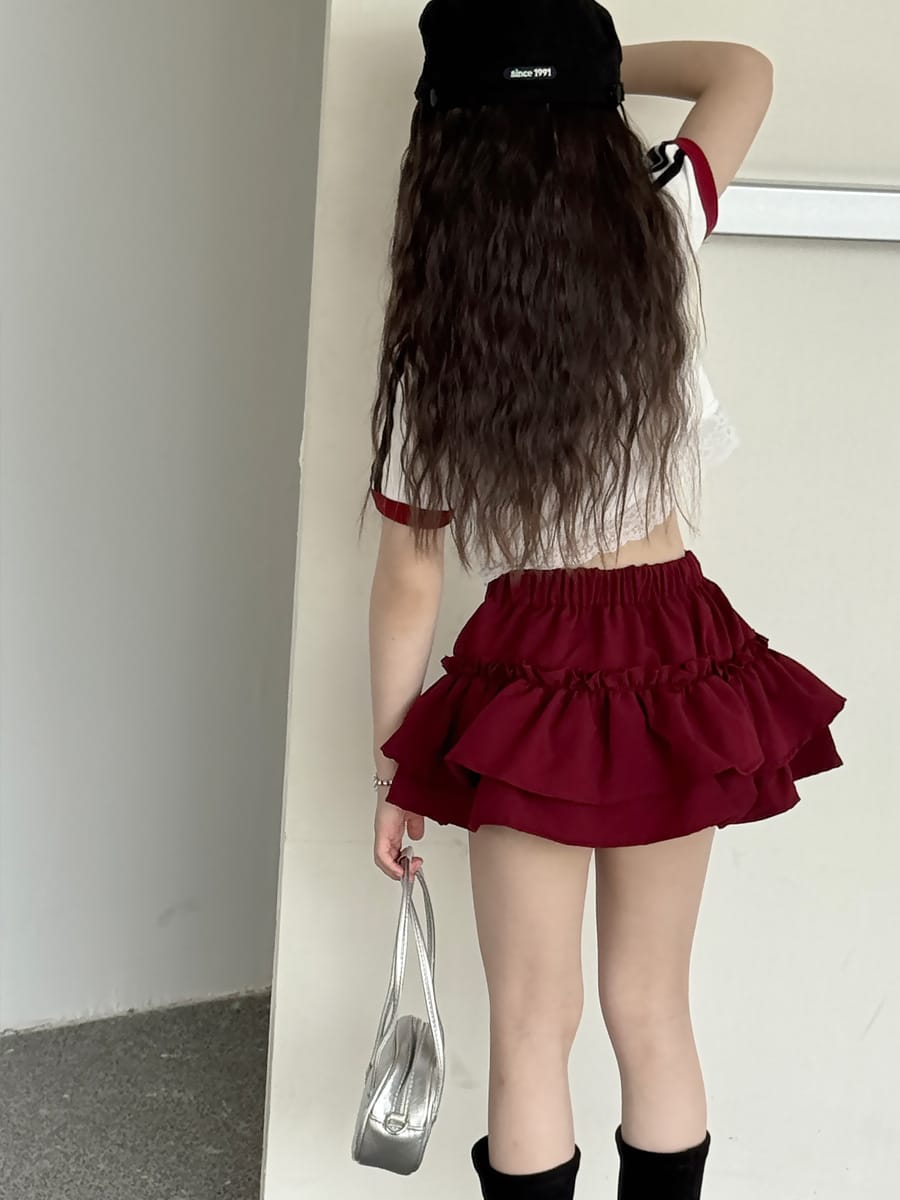 Tiered Sporty Skirt ティアード ミニスカート【mh0013072】 mamahalo kids スカート