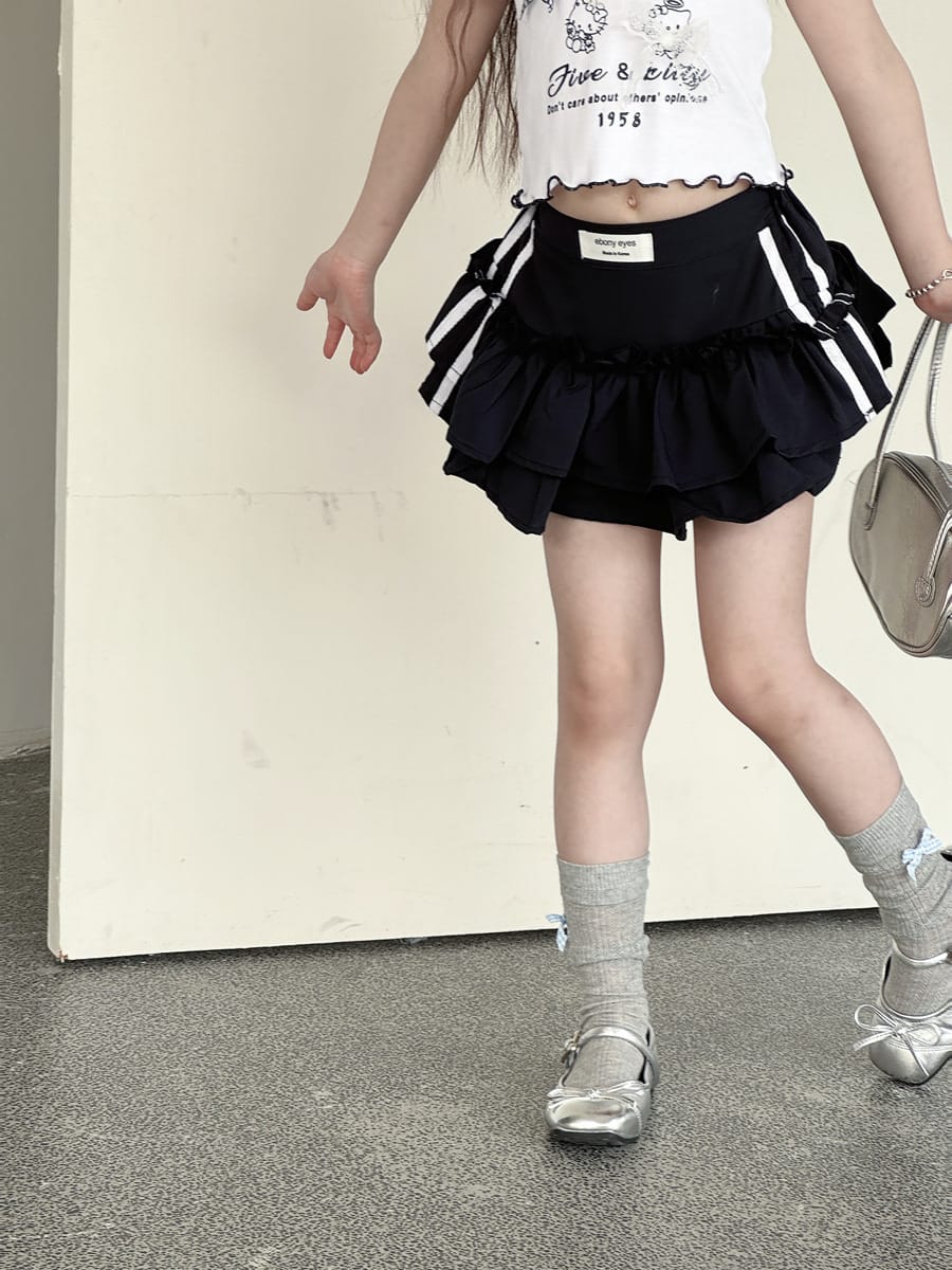Tiered Sporty Skirt ティアード ミニスカート【mh0013072】 Navy / 100cm mamahalo kids スカート