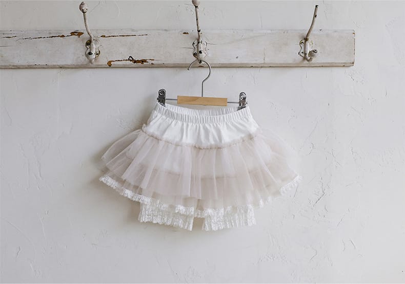 Tiered Tulle Skirt Pants チュール レーススカートパンツ【mh0012989】 Strawberry Coral スカート