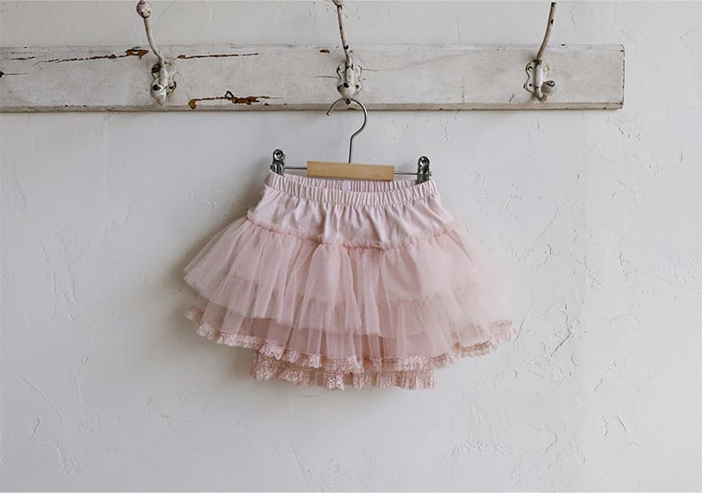 Tiered Tulle Skirt Pants チュール レーススカートパンツ【mh0012989】 Strawberry Coral スカート