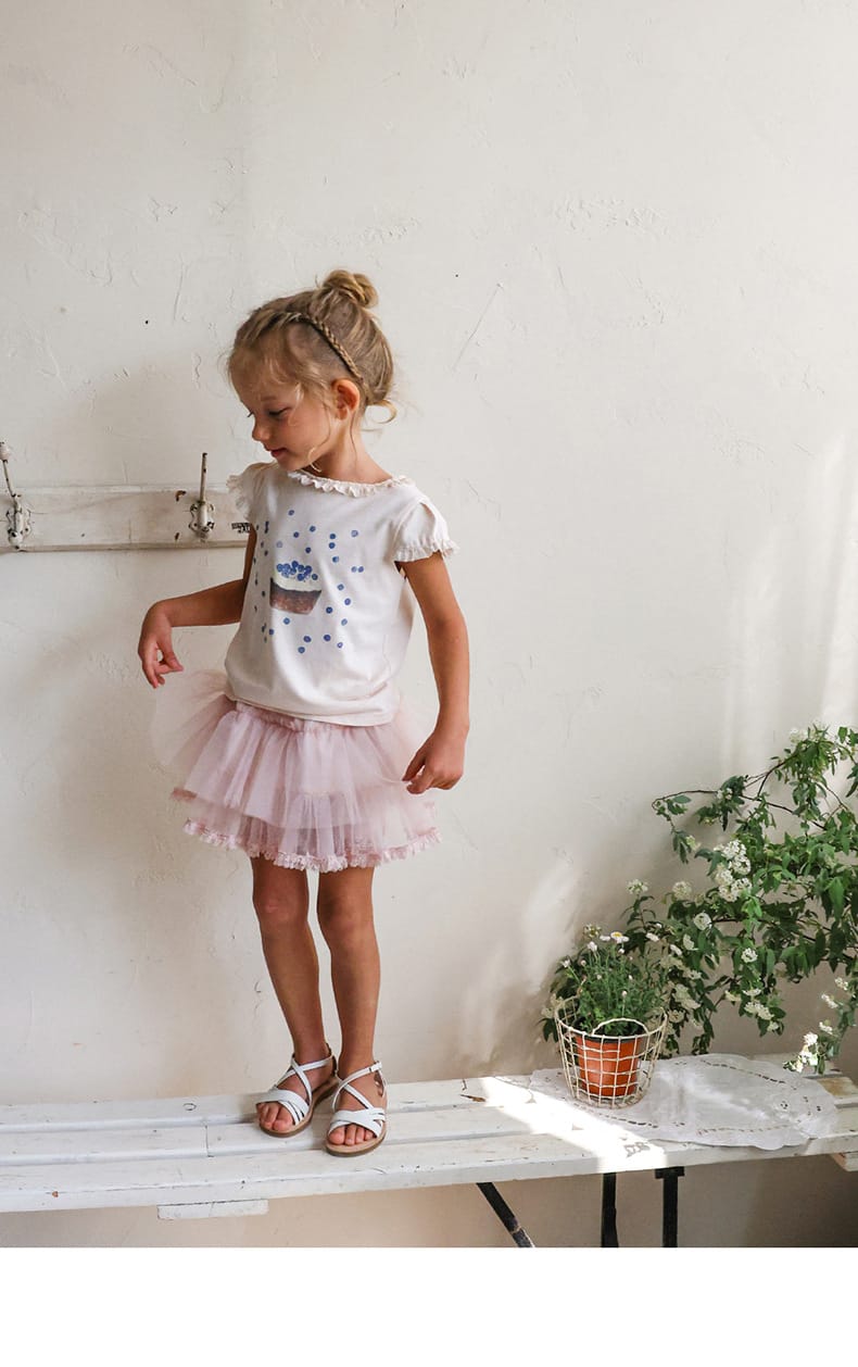 Tiered Tulle Skirt Pants チュール レーススカートパンツ【mh0012989】 Strawberry Coral スカート