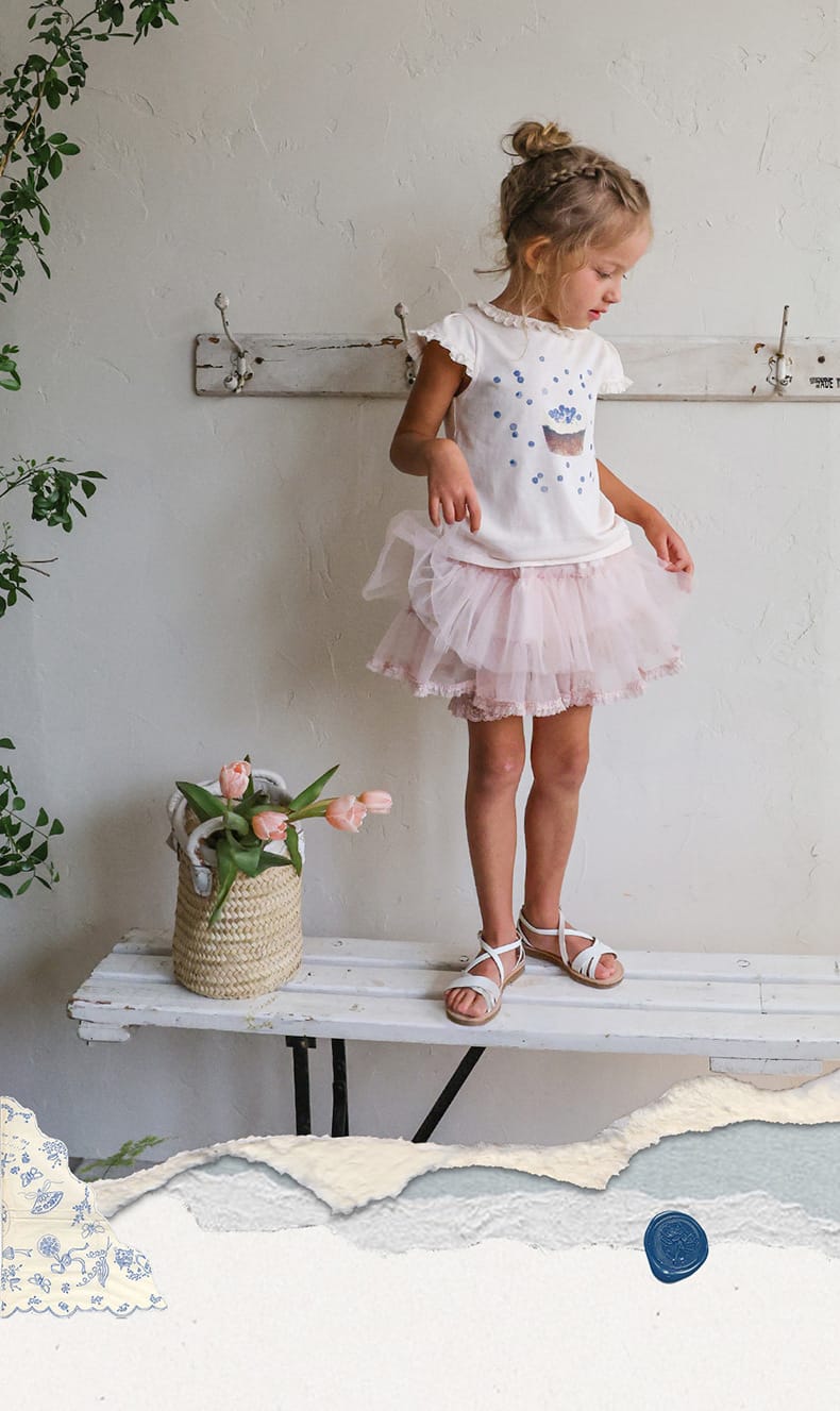 Tiered Tulle Skirt Pants チュール レーススカートパンツ【mh0012989】 Strawberry Coral スカート