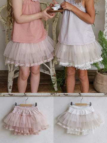 Tiered Tulle Skirt Pants チュール レーススカートパンツ【mh0012989】 Strawberry Coral スカート