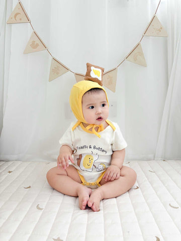 Toasty Bread Removable Hood Jumpsuit トースト 半袖ロンパース コスチューム【mh0013363】 TOMMY'S GIFTS 半袖ロンパース