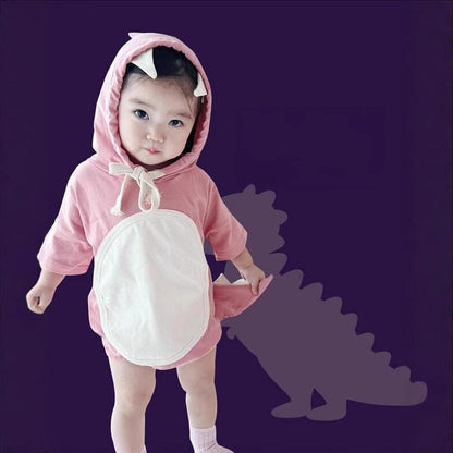 半袖セットアップ ベビーキッズセットアップ 2点セット 恐竜ダイナソーコスチュームフーディ半袖トップス+ショートパンツ【mh0009089】