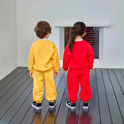 長袖 ケチャップ/マスタードロゴスウェット上下セットアップ 2点セット【mh0011173】