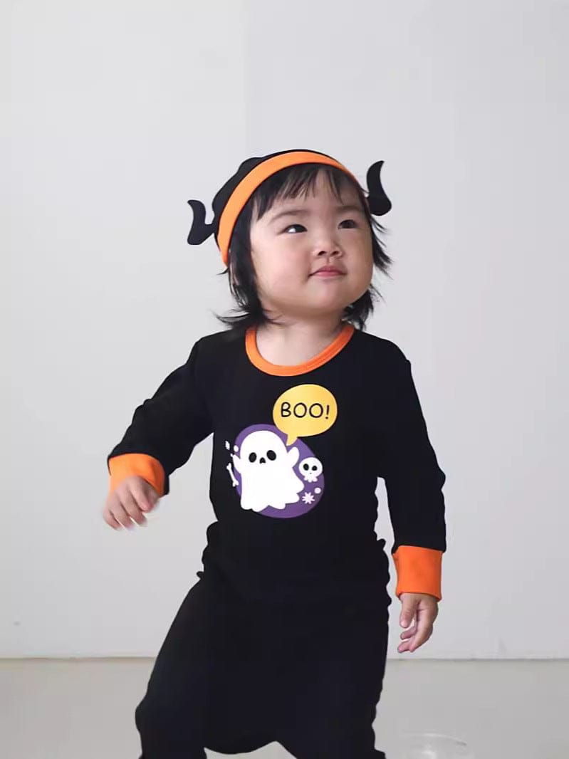 長袖セットアップ ハロウィンコスチューム おばけ長袖セットアップ 3点セット【mh0010555】