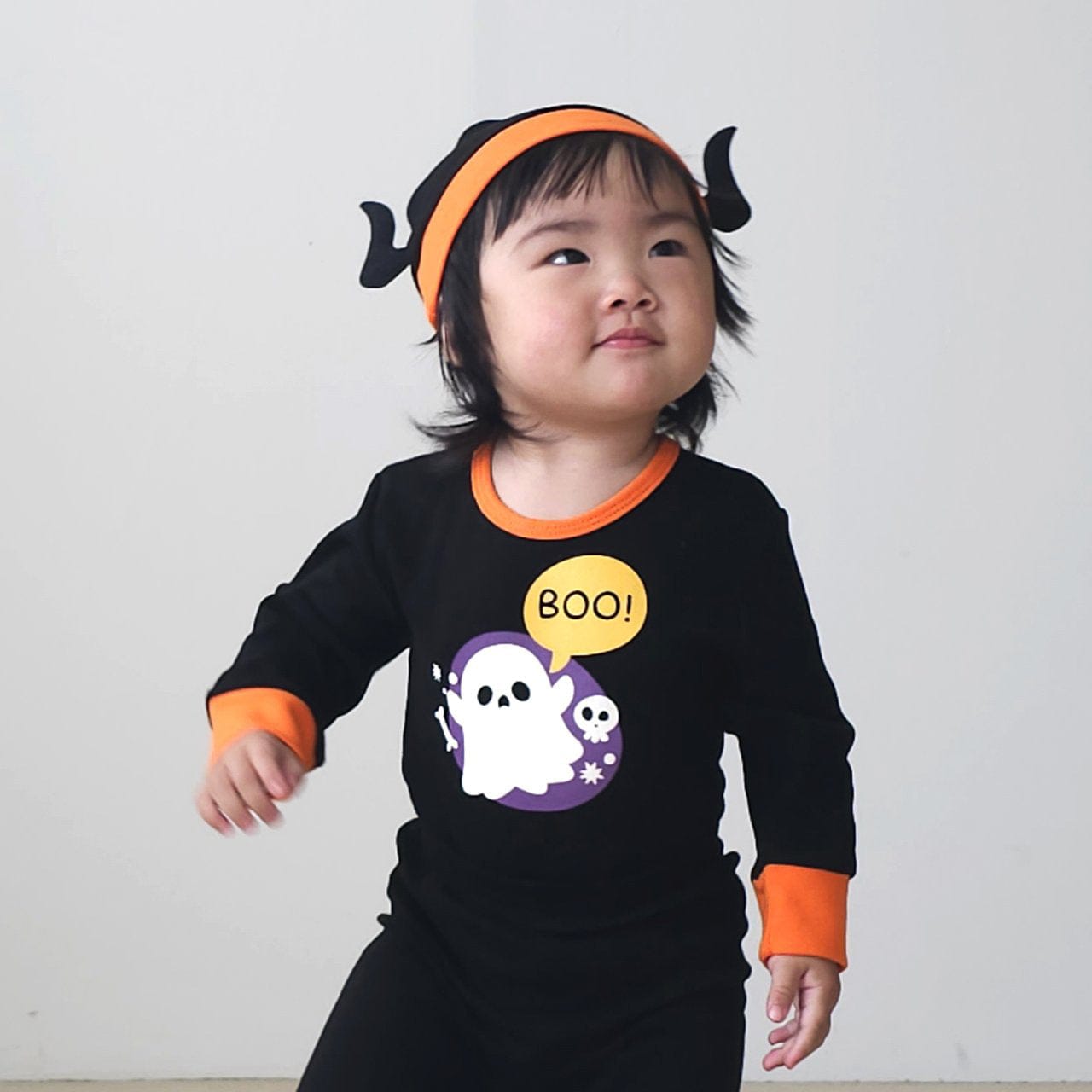 長袖セットアップ ハロウィンコスチューム おばけ長袖セットアップ 3点セット【mh0010555】