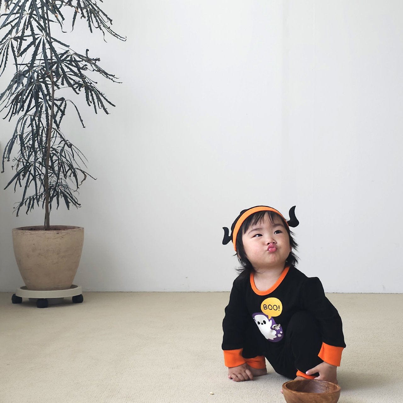 長袖セットアップ ハロウィンコスチューム おばけ長袖セットアップ 3点セット【mh0010555】