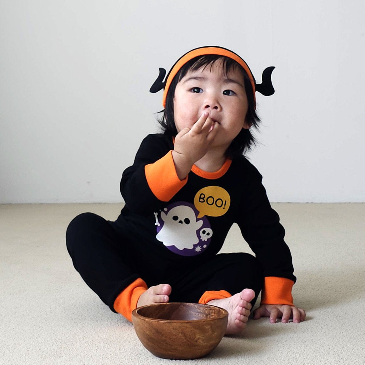 長袖セットアップ ハロウィンコスチューム おばけ長袖セットアップ 3点セット【mh0010555】