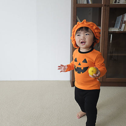長袖セットアップ ハロウィンコスチューム🎃👻 パンプキン長袖セットアップ 3点セット【mh0010556】