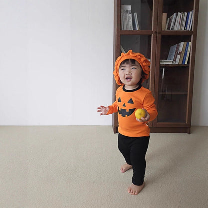 長袖セットアップ ハロウィンコスチューム🎃👻 パンプキン長袖セットアップ 3点セット【mh0010556】