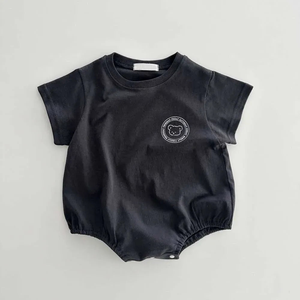 半袖ロンパース black bodysuit / 6M  66CM ベビートップス/ロンパース 半袖Tシャツ/半袖ボディスーツ ワンポイントロゴ 3カラー【mh0004844】