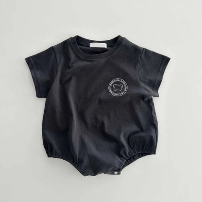 半袖ロンパース black bodysuit / 6M  66CM ベビートップス/ロンパース 半袖Tシャツ/半袖ボディスーツ ワンポイントロゴ 3カラー【mh0004844】