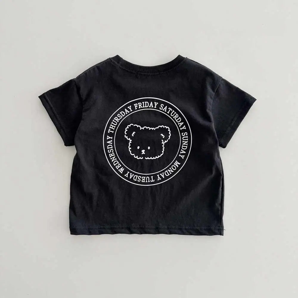 半袖ロンパース black t shirt / 9M  73CM ベビートップス/ロンパース 半袖Tシャツ/半袖ボディスーツ ワンポイントロゴ 3カラー【mh0004844】