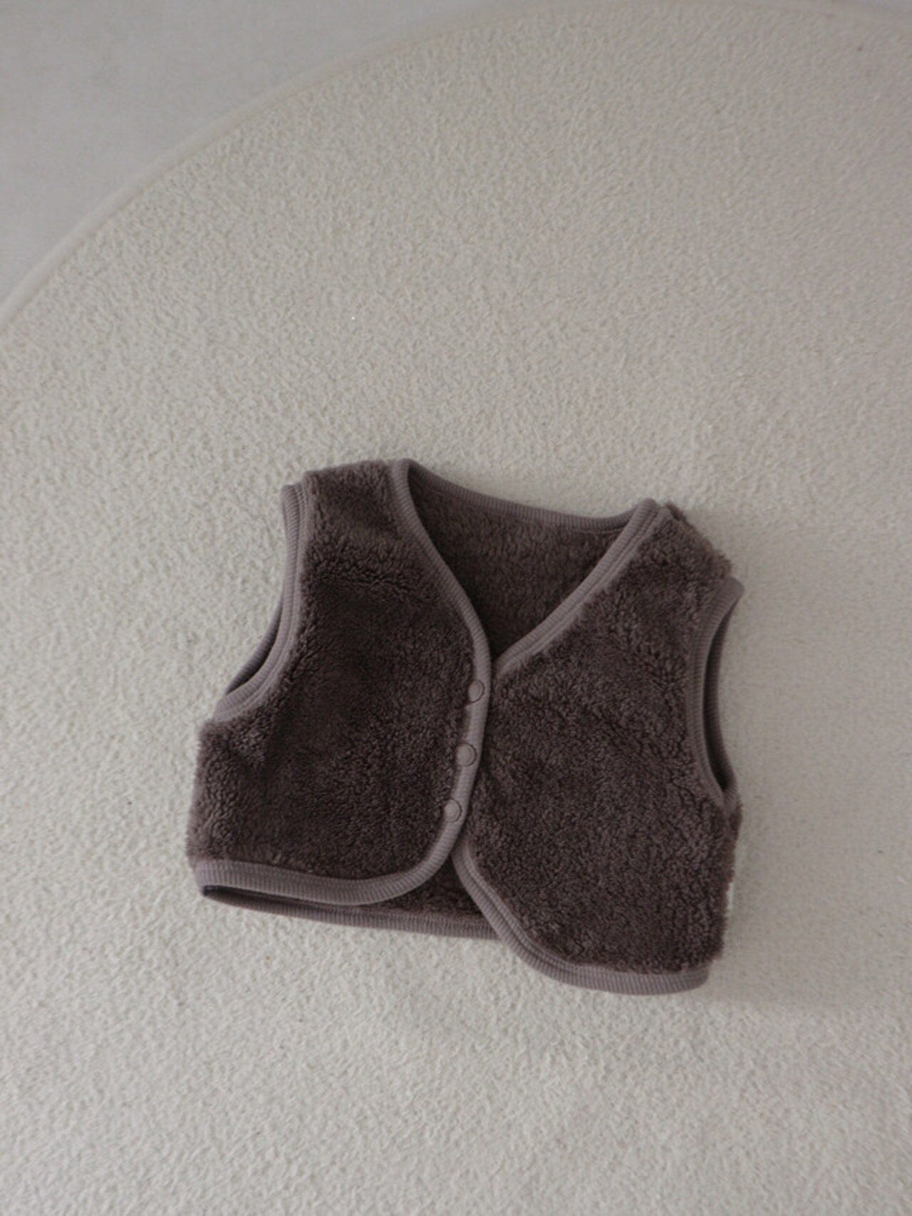 ベスト Coffee / 73cm バイピングシンプルフリース前あきベスト【mh0011200】