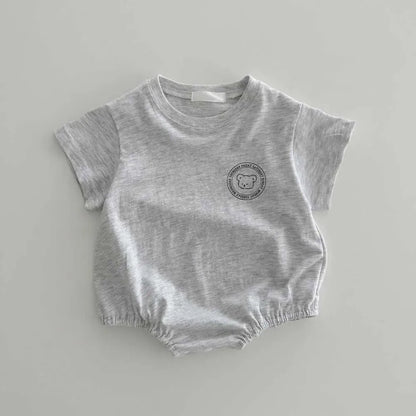 半袖ロンパース gray bodysuit / 6M  66CM ベビートップス/ロンパース 半袖Tシャツ/半袖ボディスーツ ワンポイントロゴ 3カラー【mh0004844】