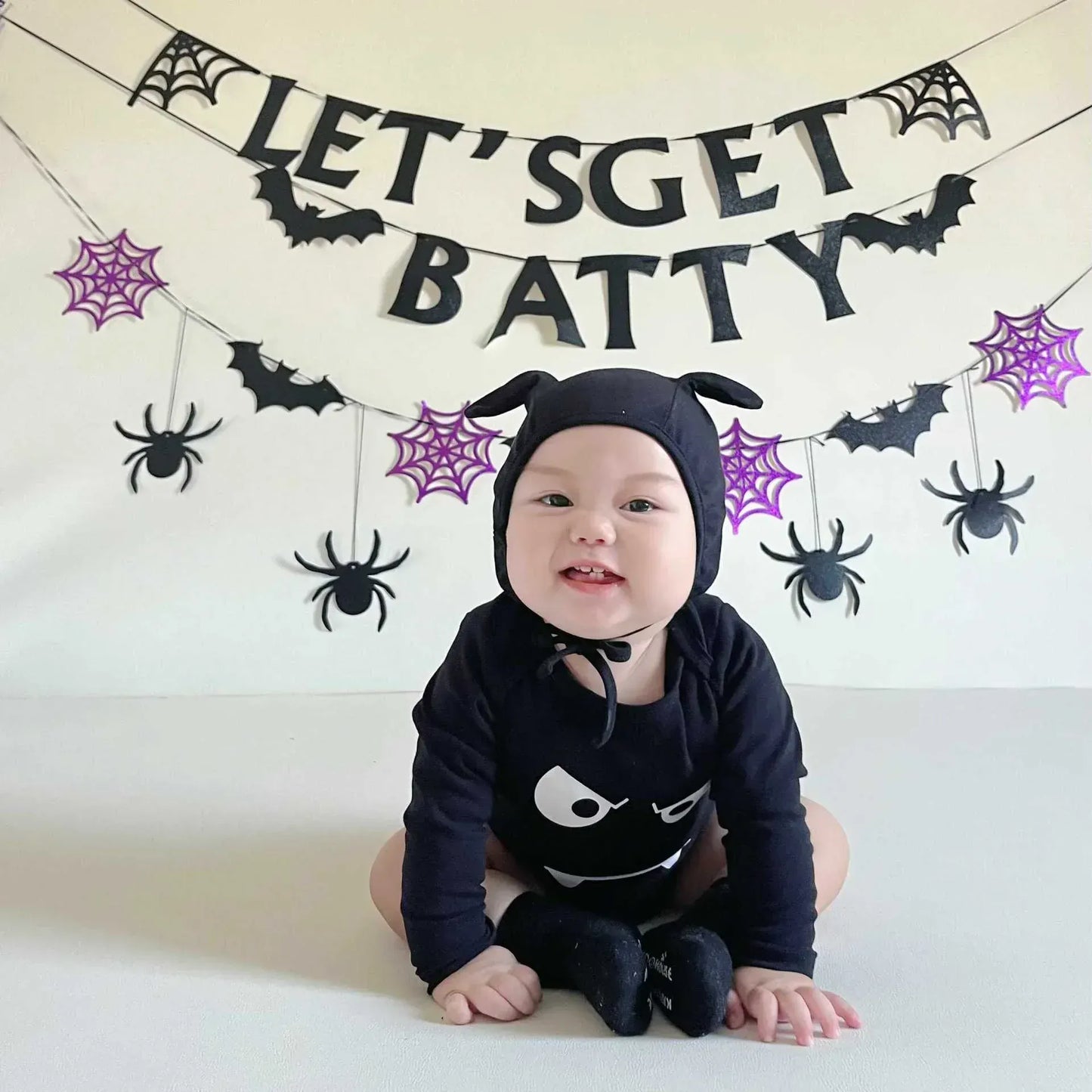 長袖ロンパース ベビーロンパース ハロウィンコスチューム帽子セット Halloween 👻【mh0007306】