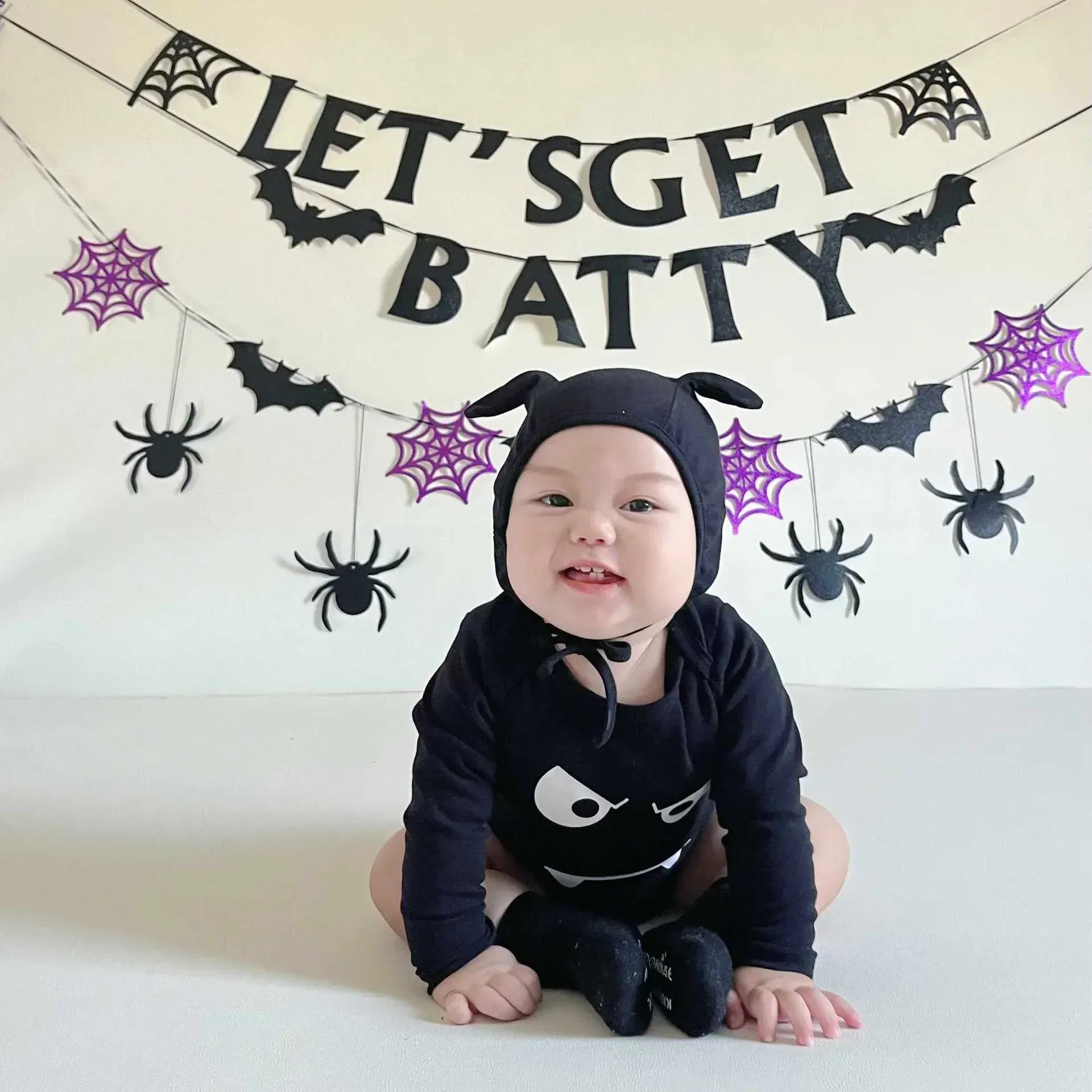 長袖ロンパース ベビーロンパース ハロウィンコスチューム帽子セット Halloween 👻【mh0007306】